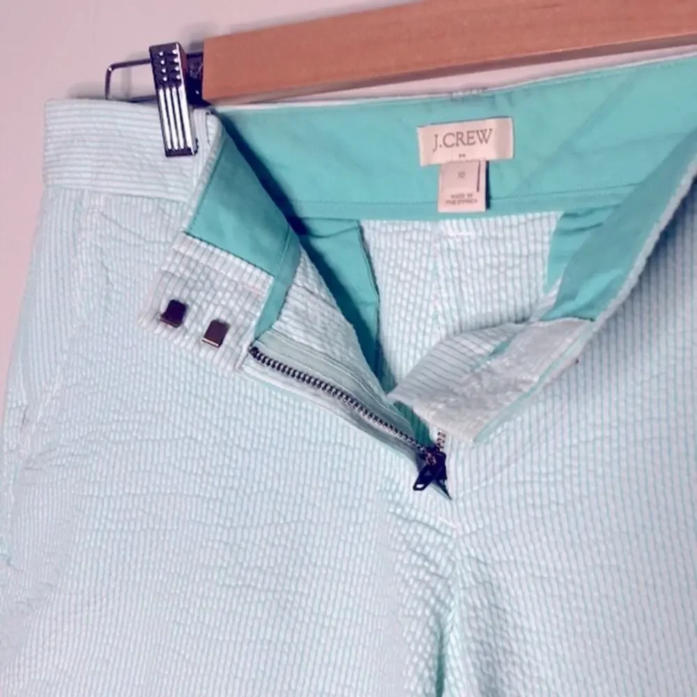 J. Crew White & Turquoise Striped Shorts size 10